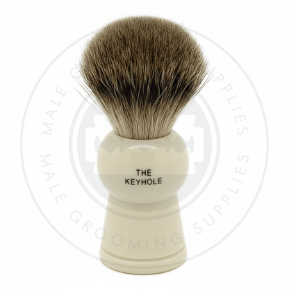 Simpsons Keyhole faux ivory shaving brush with Best Badger hair - KH2 Best - Back View