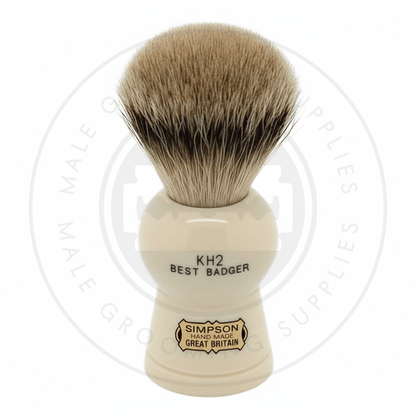 Simpsons Keyhole faux ivory shaving brush with Best Badger hair - KH2 Best - Front View