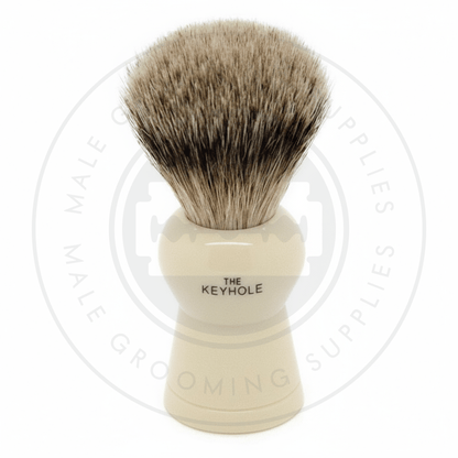 Simpsons Keyhole faux ivory shaving brush with Best Badger hair - KH3 Best - Back View