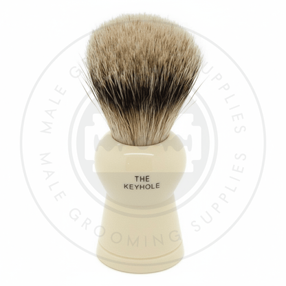 Simpsons Keyhole faux ivory shaving brush with Best Badger hair - KH4 Best - Back View