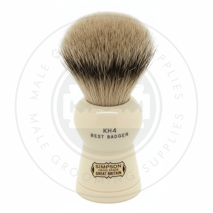 Simpsons Keyhole faux ivory shaving brush with Best Badger hair - KH4 Best - Front View