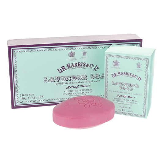 D.R. Harris Lavender Bath Soap 3 x 150g pack with Old English Lavender fragrance