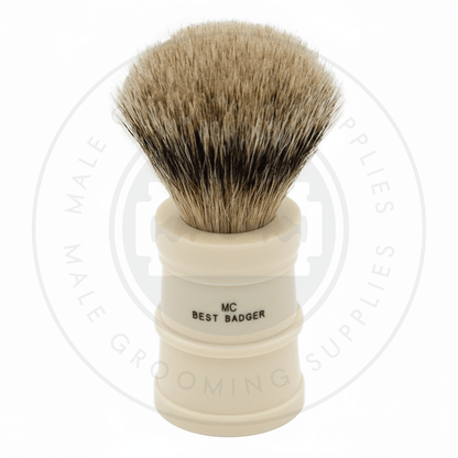 Simpsons Milk Churn faux ivory shaving brush with Best Badger hair - Back