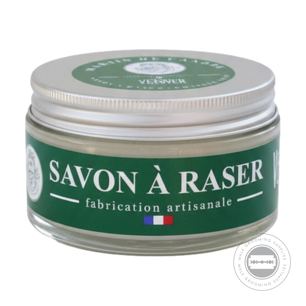 Martin De Candre Vetiver Shaving Soap jar with aluminium lid fresh woody vetiver fragrance - 200g