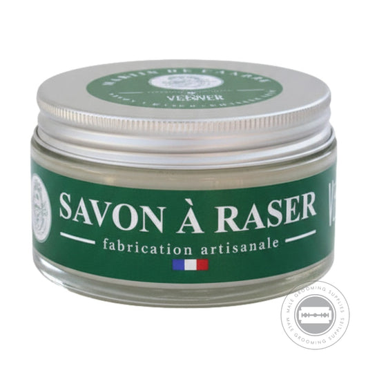 Martin De Candre Vetiver Shaving Soap jar with aluminium lid fresh woody vetiver fragrance - 200g