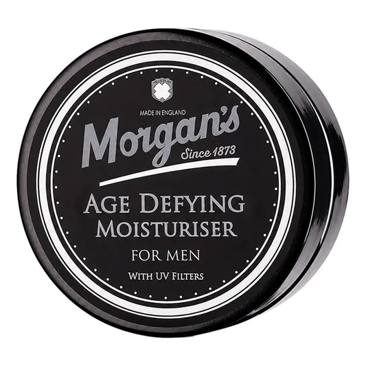 Morgan's Age Defying Moisturizer for men jar on a white background
