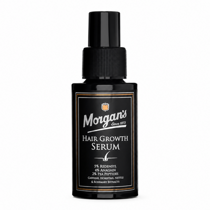 Bottle of Morgan's Hair Growth Serum on a white background