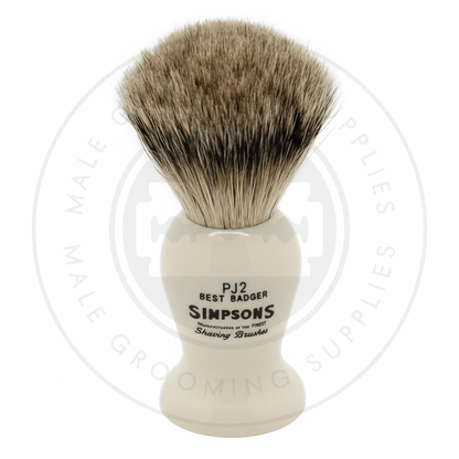 Simpsons Persian Jar faux ivory shaving brush with Best or Super Badger hair - PJ2 Best - Front