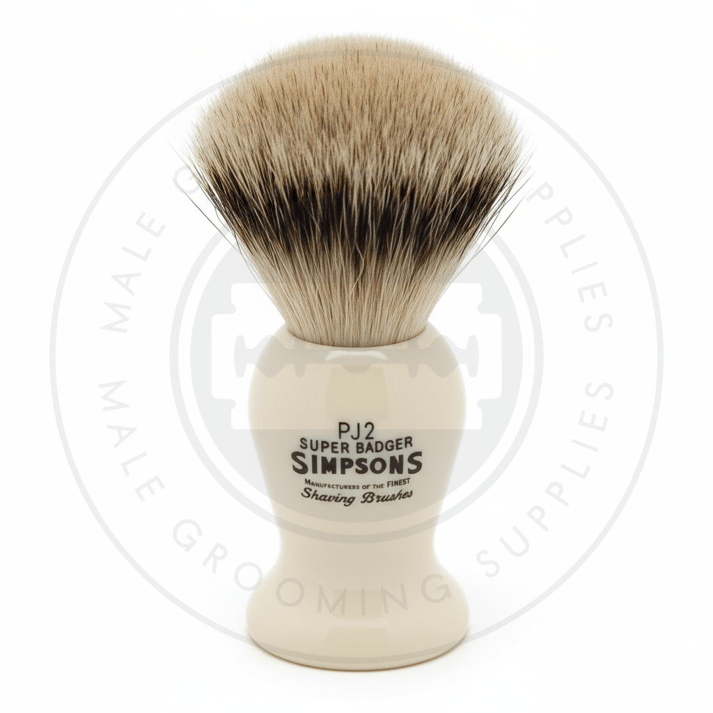 Simpsons Persian Jar faux ivory shaving brush with Best or Super Badger hair - PJ2 Super - Front