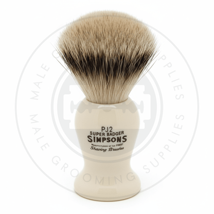 Simpsons Persian Jar faux ivory shaving brush with Best or Super Badger hair - PJ2 Super - Front
