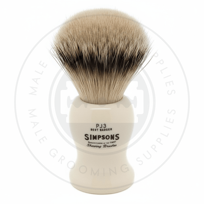 Simpsons Persian Jar faux ivory shaving brush with Best or Super Badger hair - PJ3 Best - Front