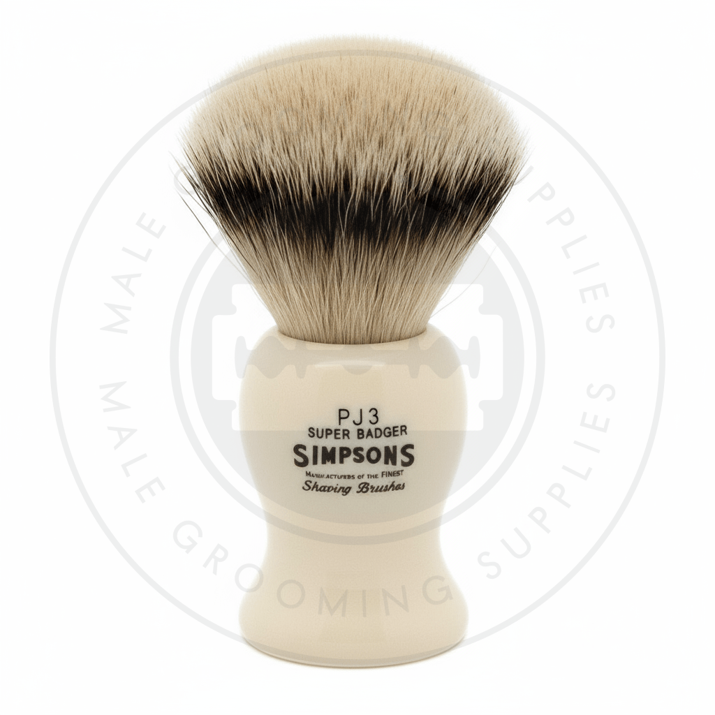 Simpsons Persian Jar faux ivory shaving brush with Best or Super Badger hair - PJ3 Super - Front