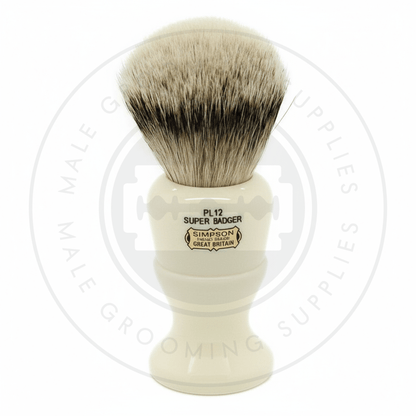 Simpsons Polo faux ivory shaving brush with Best or Super Silvertip Badger hair - PL12 - Front