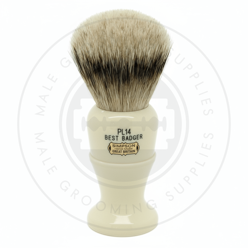 Simpsons Polo faux ivory shaving brush with Best or Super Silvertip Badger hair - PL14 Best