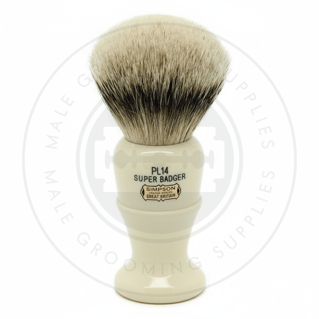 Simpsons Polo faux ivory shaving brush with Best or Super Silvertip Badger hair - PL14 Super - Front
