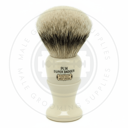 Simpsons Polo faux ivory shaving brush with Best or Super Silvertip Badger hair - PL14 Super - Front