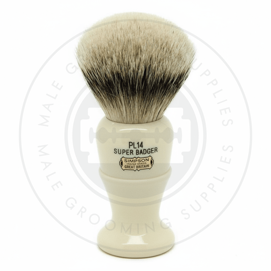 Simpsons Polo faux ivory shaving brush with Best or Super Silvertip Badger hair - PL14 Super - Front