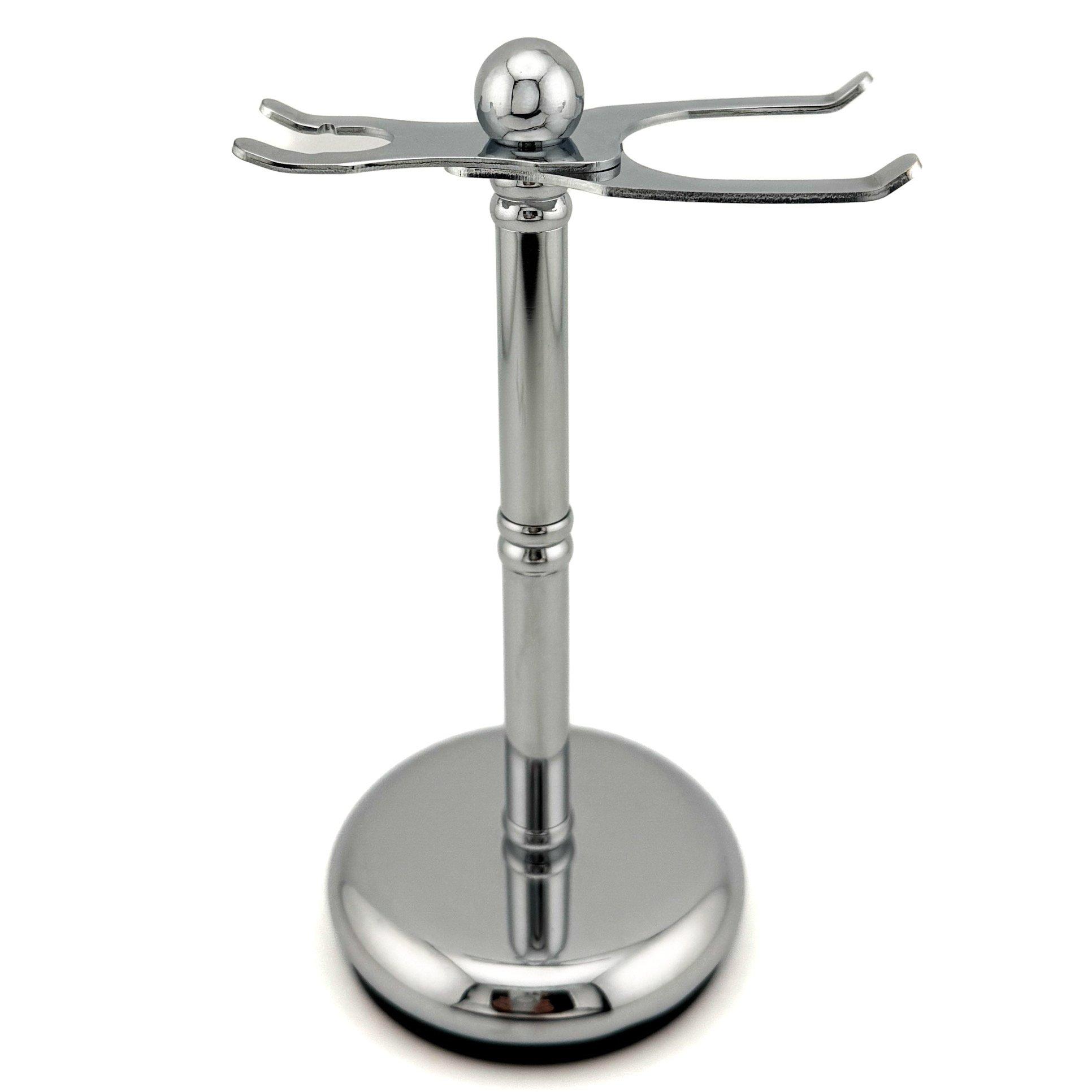 Parker adjustable chrome razor and brush stand with weighted base