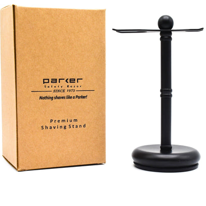 Parker Deluxe Black Safety Razor & Shave Brush Stand