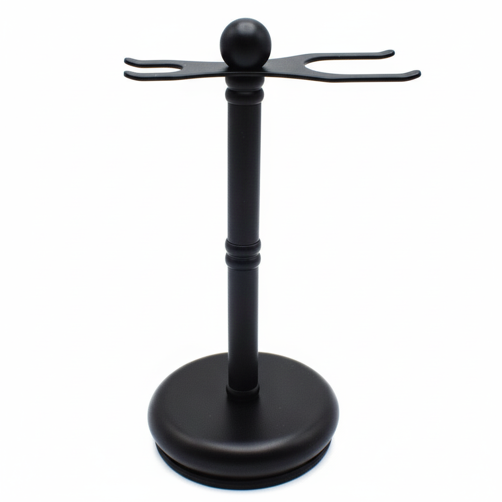 Parker deluxe black safety razor and shave brush stand with matte finish