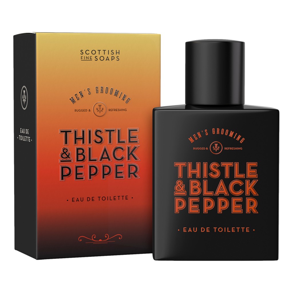 Scottish Fine Soaps Thistle & Black Pepper Eau de Toilette 50ml on white background