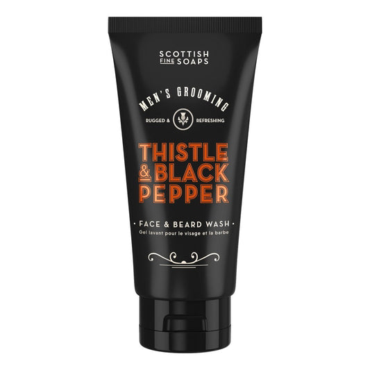 Scottish Fine Soaps Thistle & Black Pepper Face & Beard Wash 150ml on white background