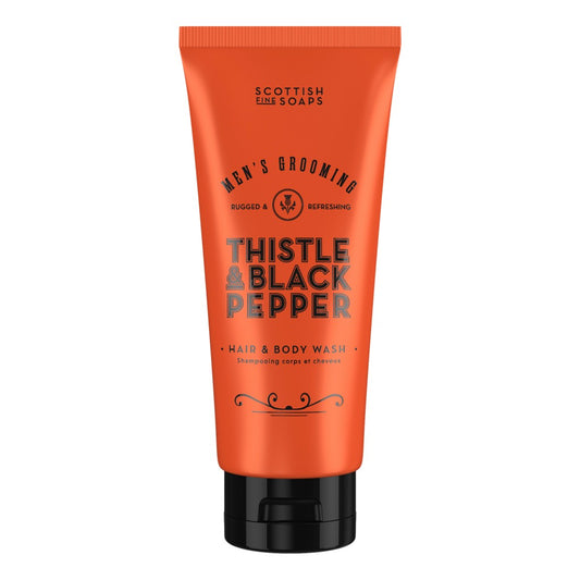 Scottish Fine Soaps Thistle & Black Pepper Hair & Body Wash 200ml on white background