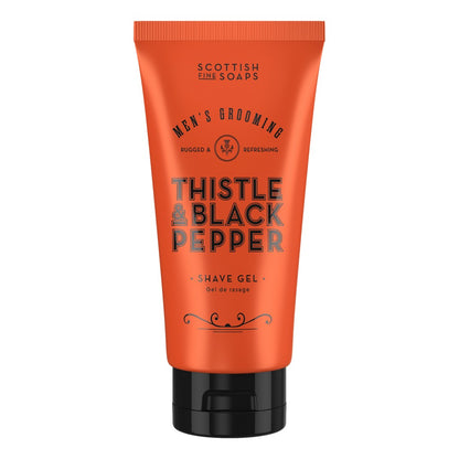 Scottish Fine Soaps Thistle & Black Pepper Shave Gel 150ml on white background