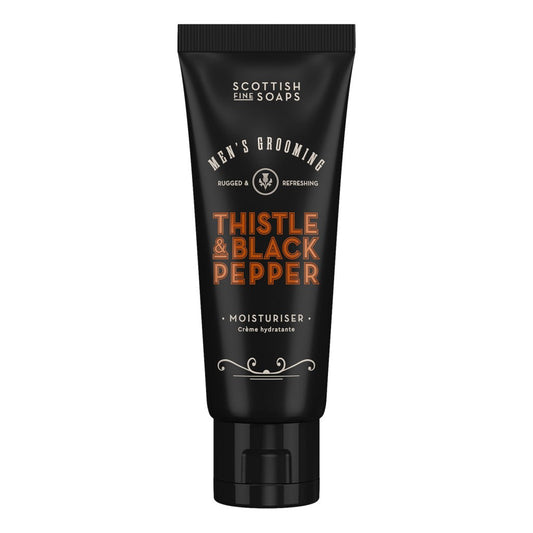 Scottish Fine Soaps Thistle & Black Pepper Moisturiser 75ml on white background