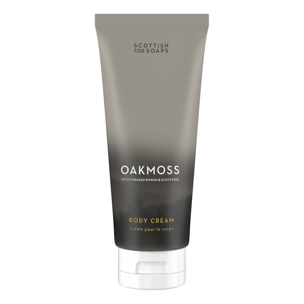 Scottish Fine Soaps Oakmoss Body Cream 200ml on white background