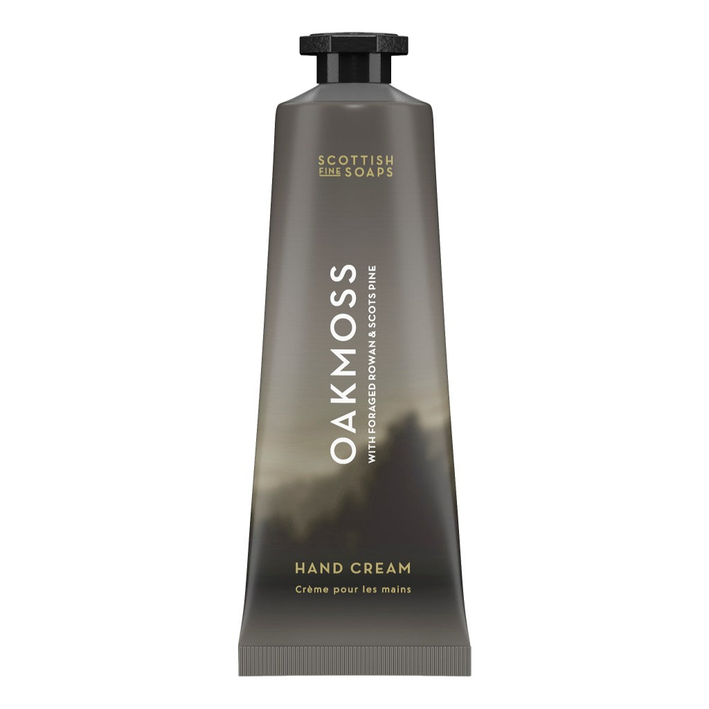 Scottish Fine Soaps Oakmoss Hand Cream 30ml on white background