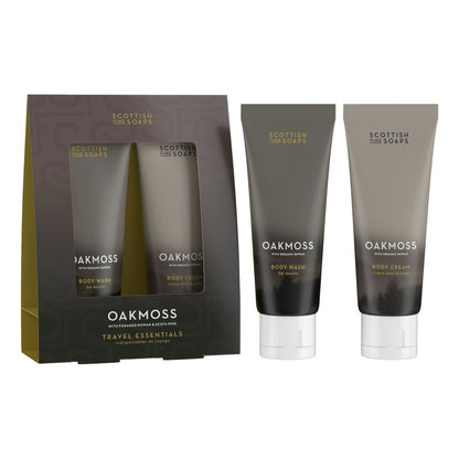 Scottish Fine Soaps Oakmoss Travel Essentials on white background
