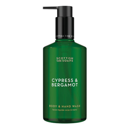 Scottish Fine Soaps Cypress & Bergamot Body & Hand Wash 300ml on white background