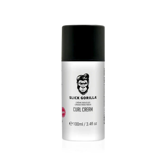 Slick Gorilla Curl Cream 100ml with a compact black cap, designed for effortless styling and hydrating curls.