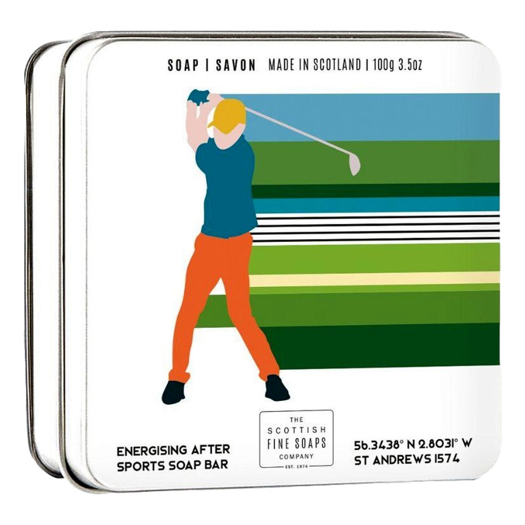 The Scottish Fine Soaps Sports Soap – Golf, 100g Tin, Magnesium-Enriched, Refreshing & Revitalising.