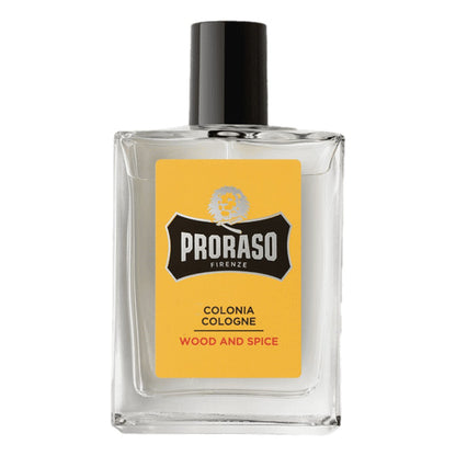 Proraso Wood and Spice Cologne 100ml bottle with warm woody spice fragrance for men