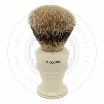 Simpsons Colonel X2L faux ivory shaving brush with Best Badger hair - Back