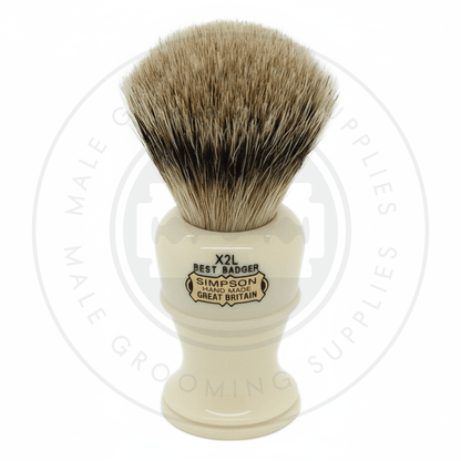Simpsons Colonel X2L faux ivory shaving brush with Best Badger hair - Front