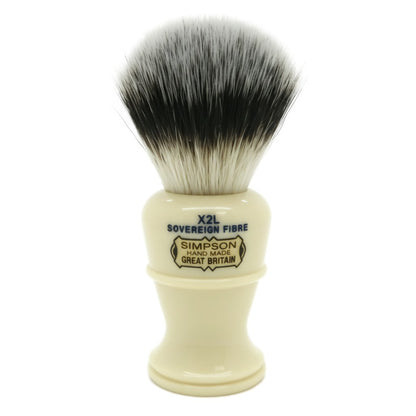 Simpsons Colonel X2L faux ivory shaving brush with Sovereign Synthetic fibre - front