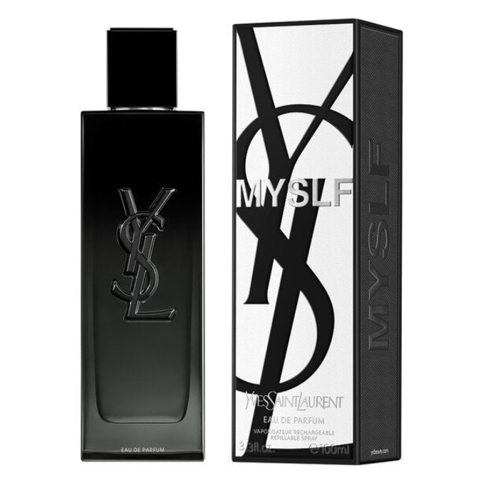 YSL perfume bottle and packaging on a white background