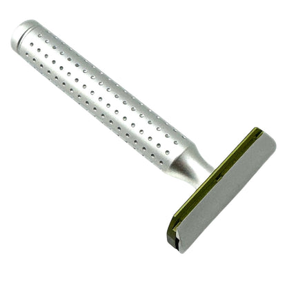 Parker AeroShave aluminum classic length safety razor with mild closed comb head