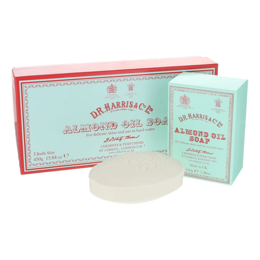 D.R. Harris Almond Oil Bath Soap 3 x 150g pack for delicate skin