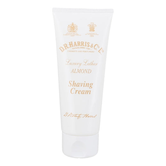 D.R. Harris Almond Shaving Cream Tube 75g for traditional wet shaving
