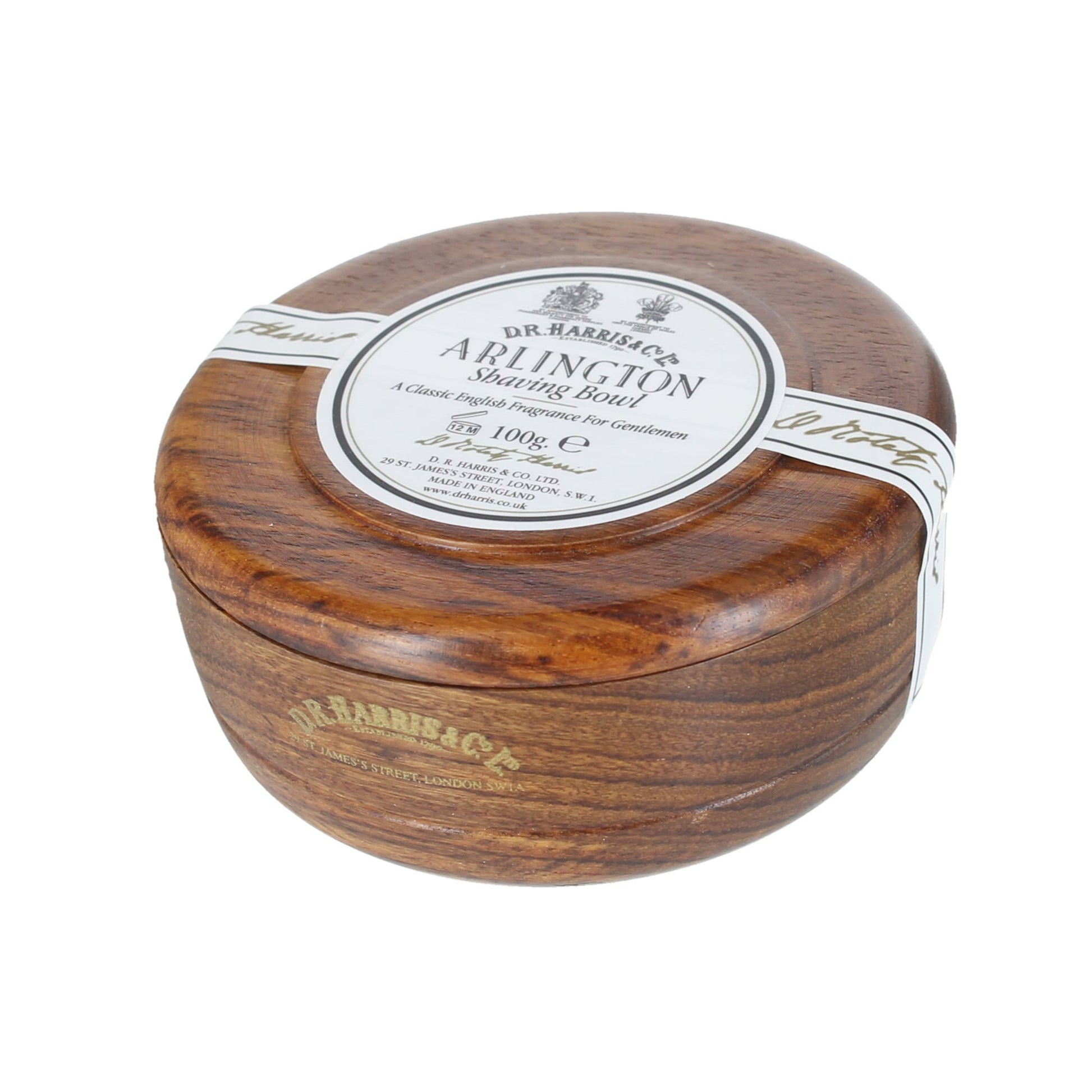 D.R. Harris Arlington Shaving Mahogany Bowl – Triple-Milled Soap With Citrus And Fern Scent.