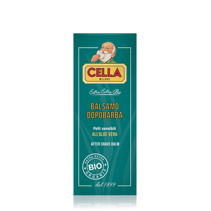 Cella Milano after shave balm packaging on a white background