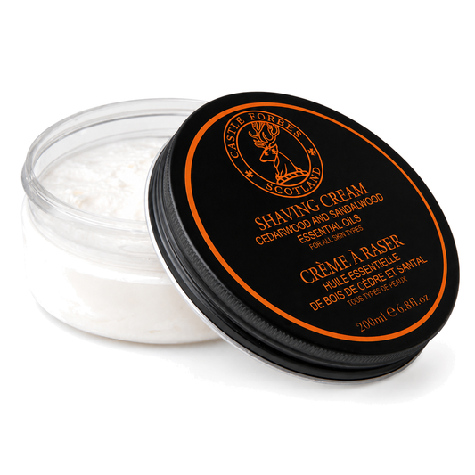 Castle Forbes Cedarwood And Sandalwood Shaving Cream – 200ml Jar With Essential Oils