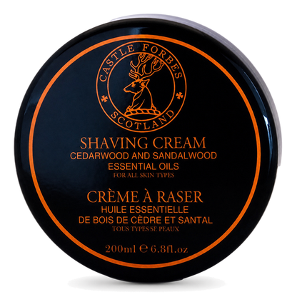 Castle Forbes Cedarwood And Sandalwood Shaving Cream – 200ml Jar With Essential Oils