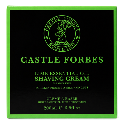 Castle Forbes Lime Shaving Cream – 200ml Jar With Pure Essential Oil And Rich Lather