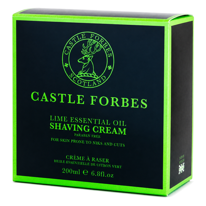 Castle Forbes Lime Shaving Cream – 200ml Jar With Pure Essential Oil And Rich Lather