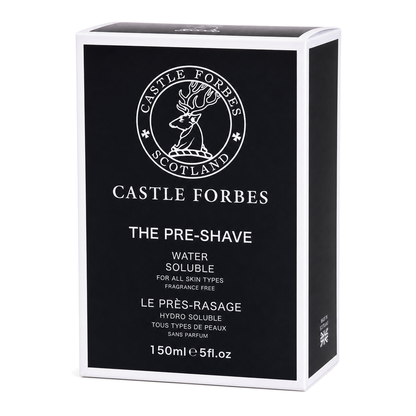Castle Forbes pre-shave packaging on a white background